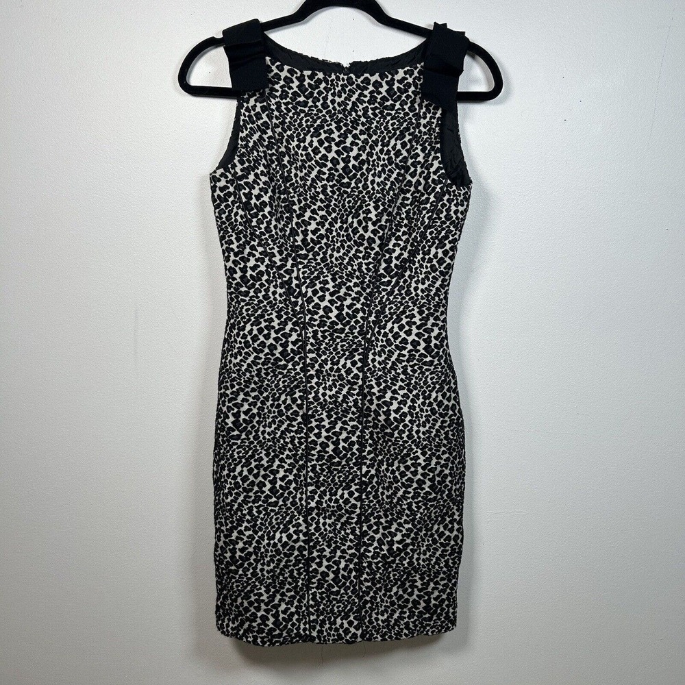 Purification Garcia Animal Print Sheath Black White Dress Sz 38 US 6